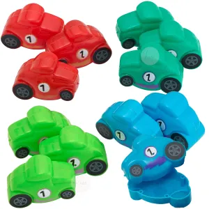 Kicko Race Car Easter Eggs - Pack of 12 2.5 Plastic Car-Shaped Eggs for Easter