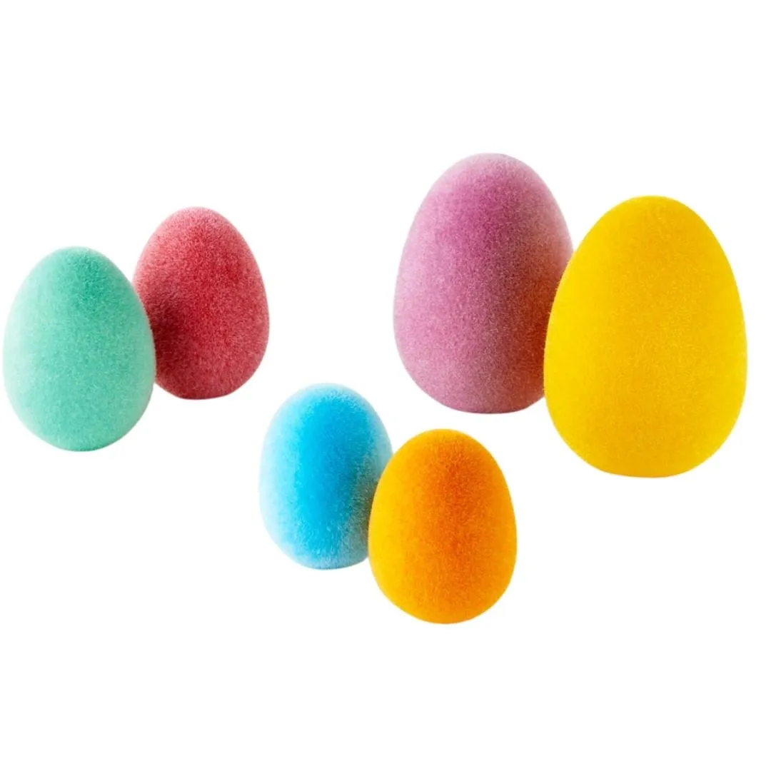 Large Flocked Egg Figurine