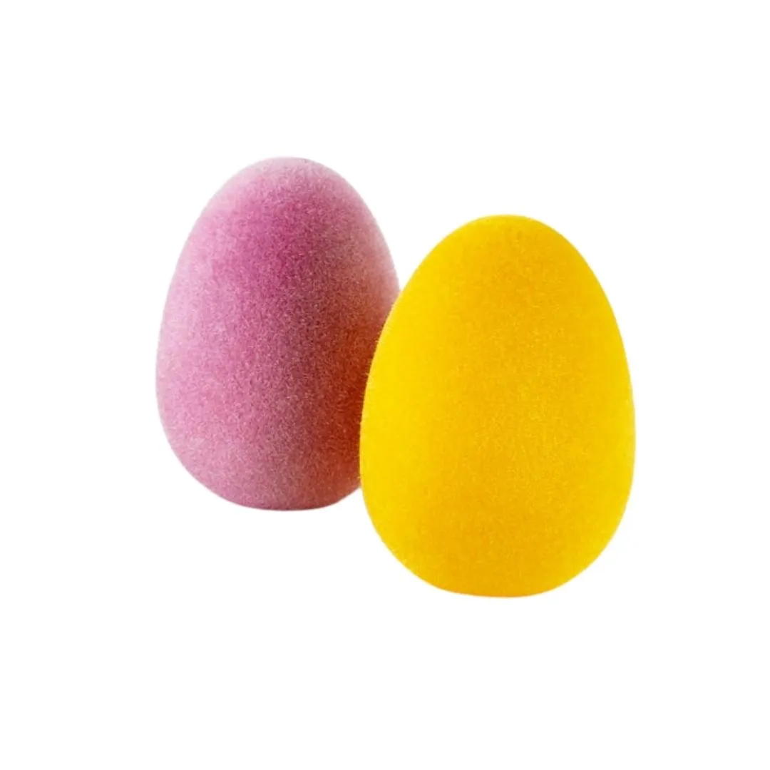 Large Flocked Egg Figurine