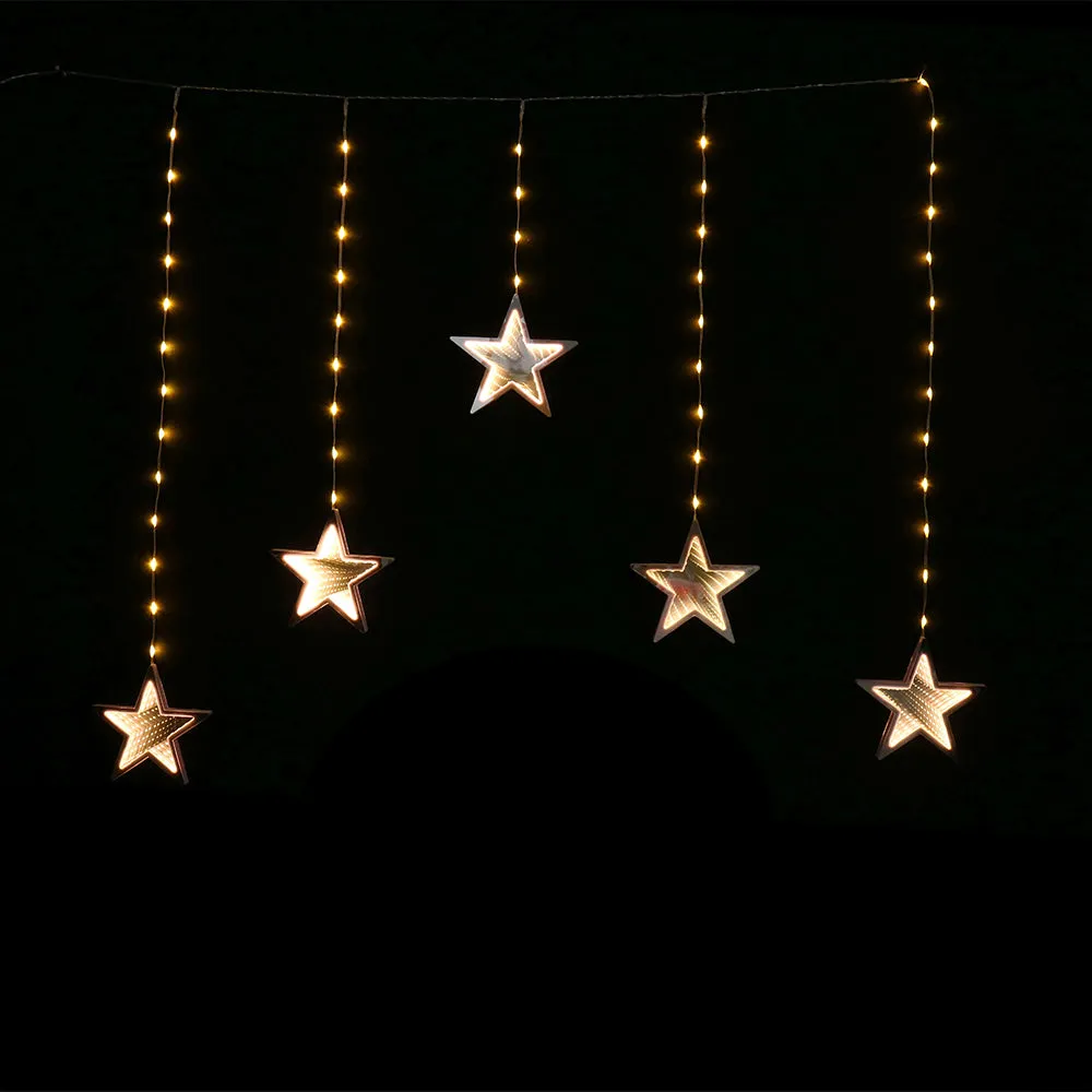 LED Infinity Stars Curtain Lights avaiable in 2 Colors - Warm White