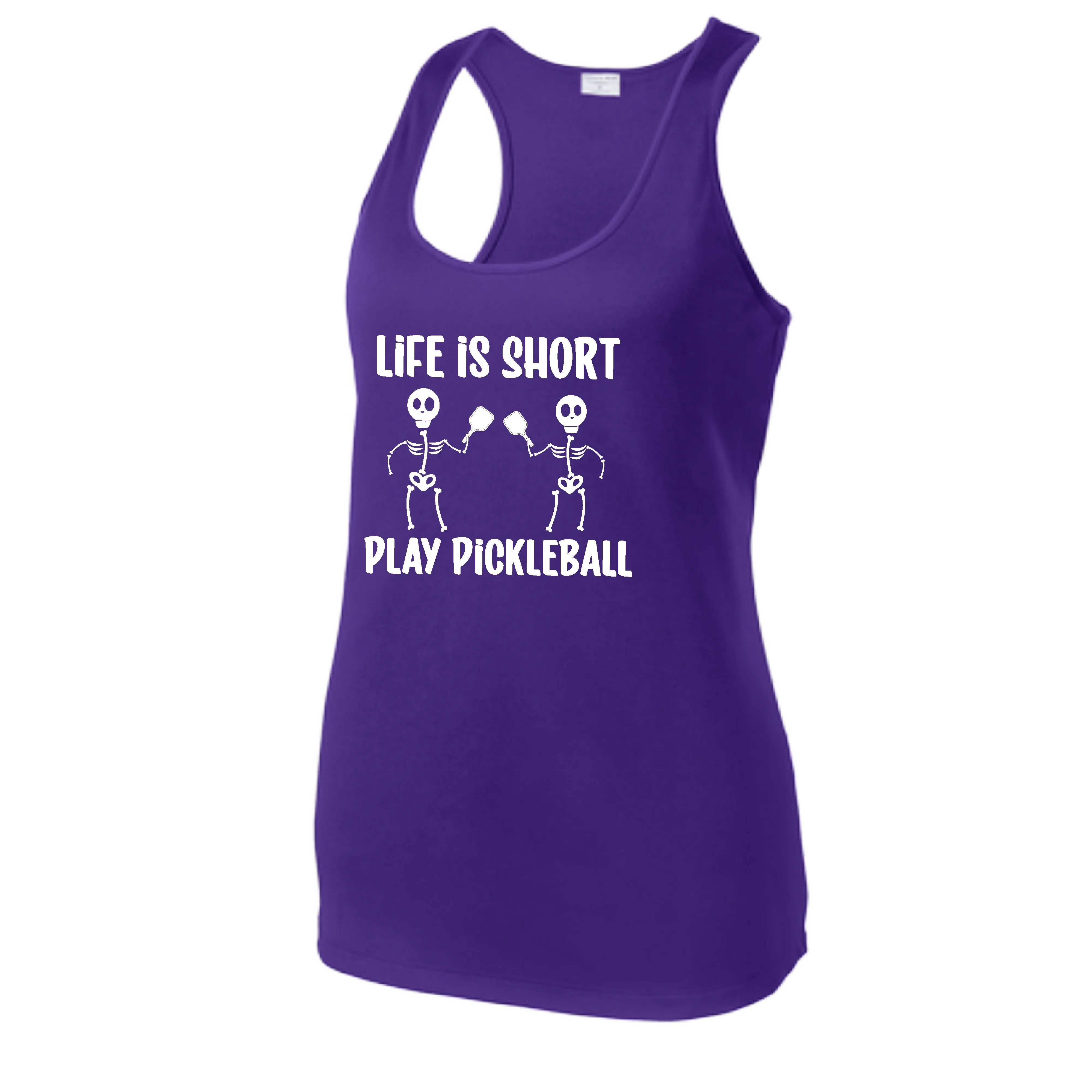 Life is Short Skeletons | Women's Racerback Pickleball Tank | 100% Polyester