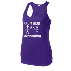 Life is Short Skeletons | Women's Racerback Pickleball Tank | 100% Polyester