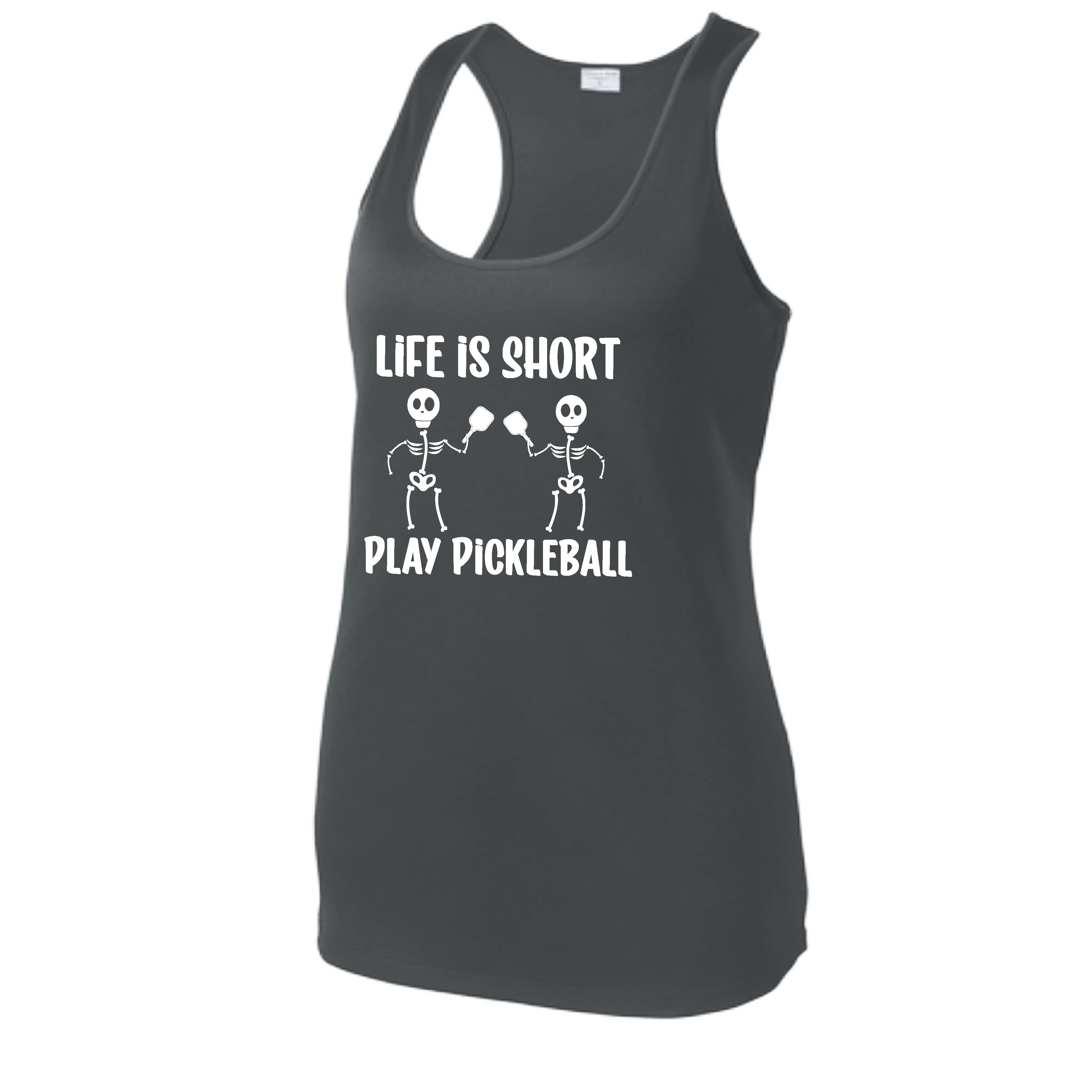 Life is Short Skeletons | Women's Racerback Pickleball Tank | 100% Polyester