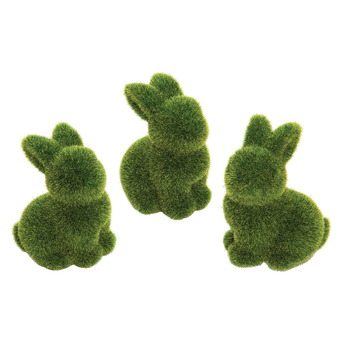 Moss Flocked Bunny, Asst. of 3