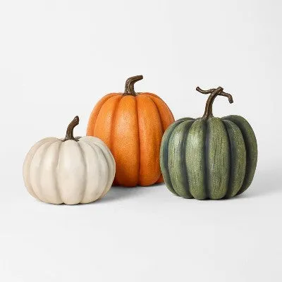 Open Box - Large Faux Pumpkin Orange with Brown Stem - Threshold designed with Studio McGee: Harvest Decor Sculpture