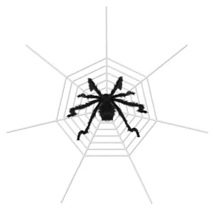 Outdoor 49inch Halloween Spider with 126 inch Mega Spider Web