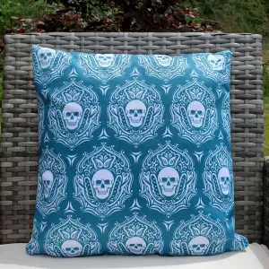 Outdoor Skull Pillow-Blue