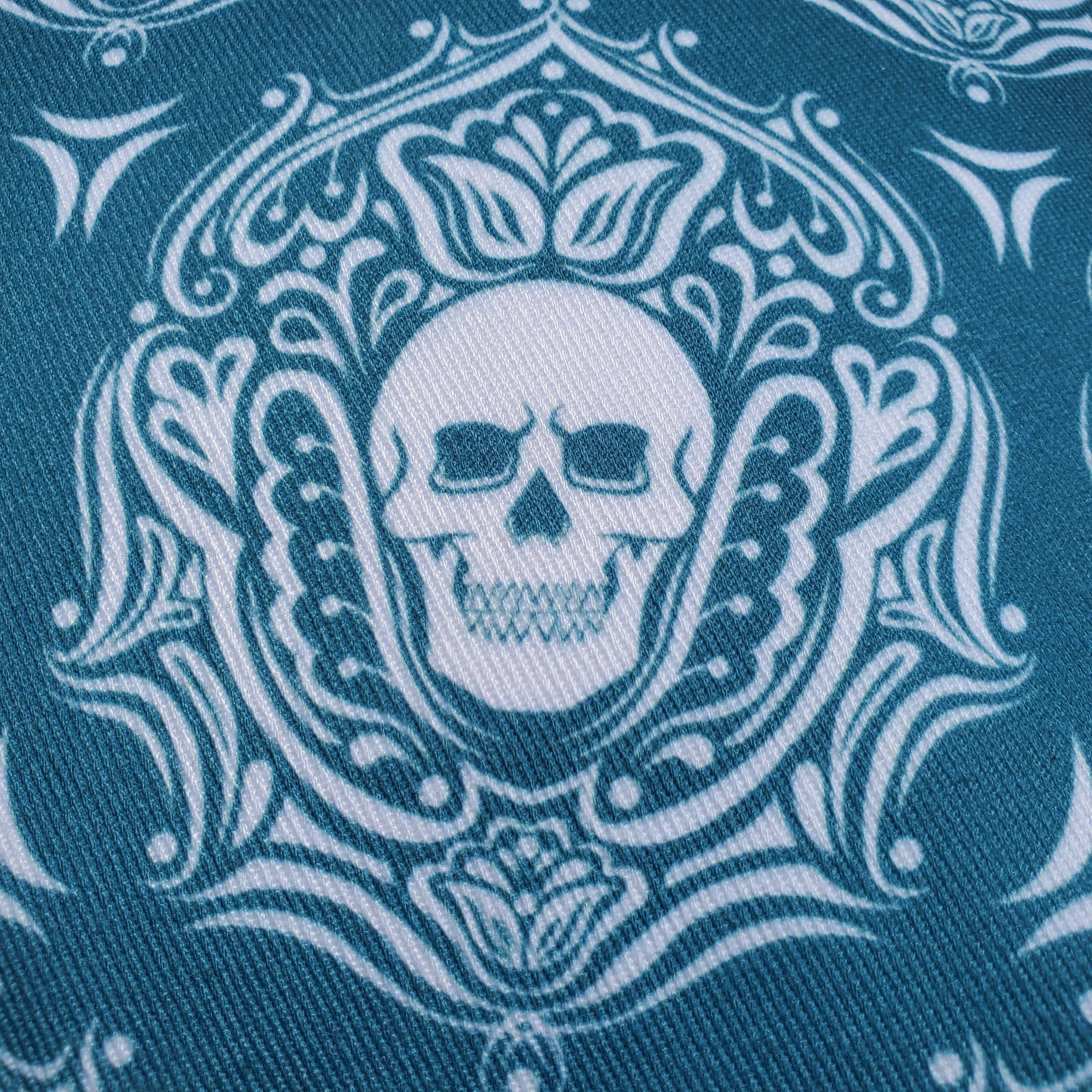 Outdoor Skull Pillow-Blue