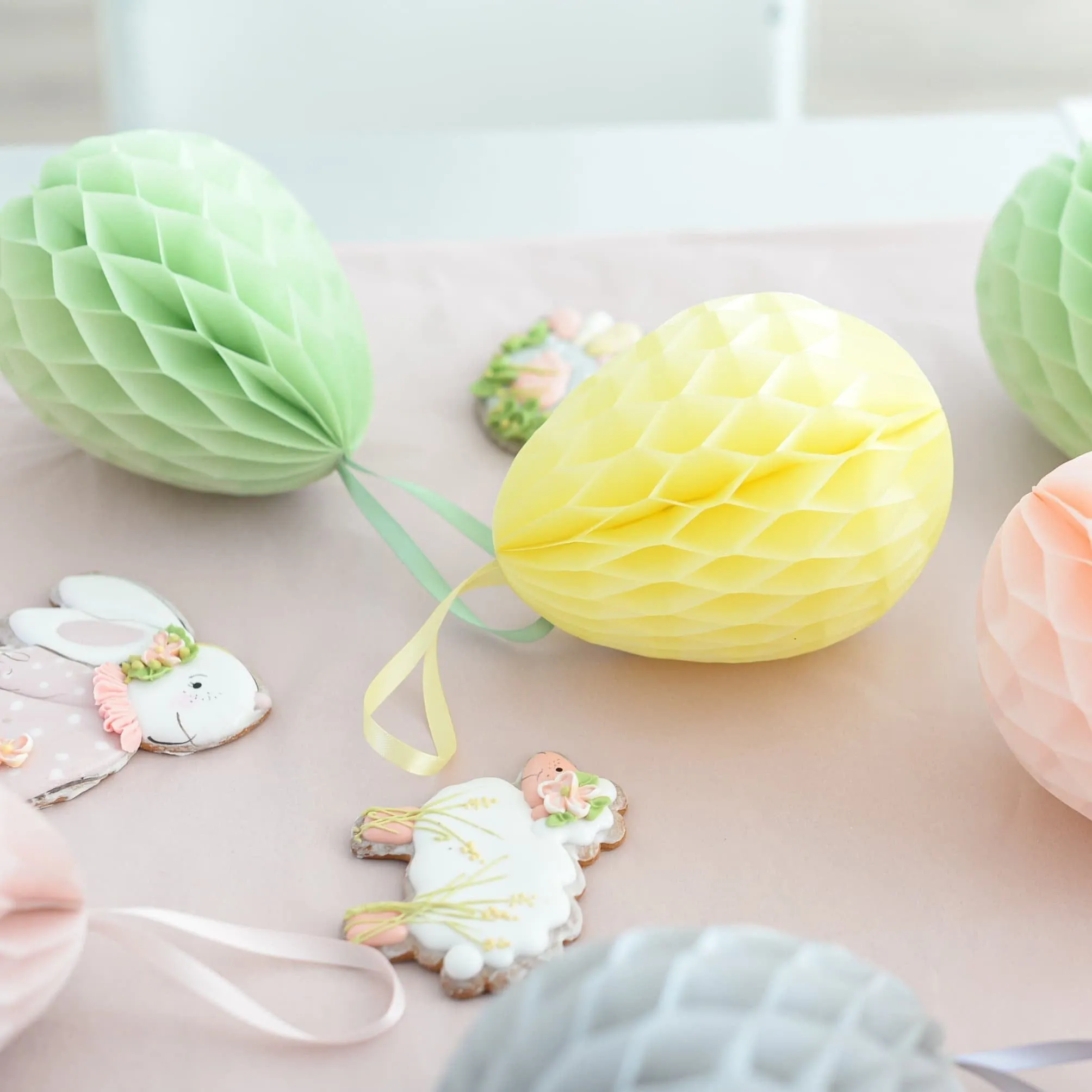 Paper honeycomb Easter egg party decorations reusable pastel paper eggs easter table spring decor house warming gift room decor easter gift