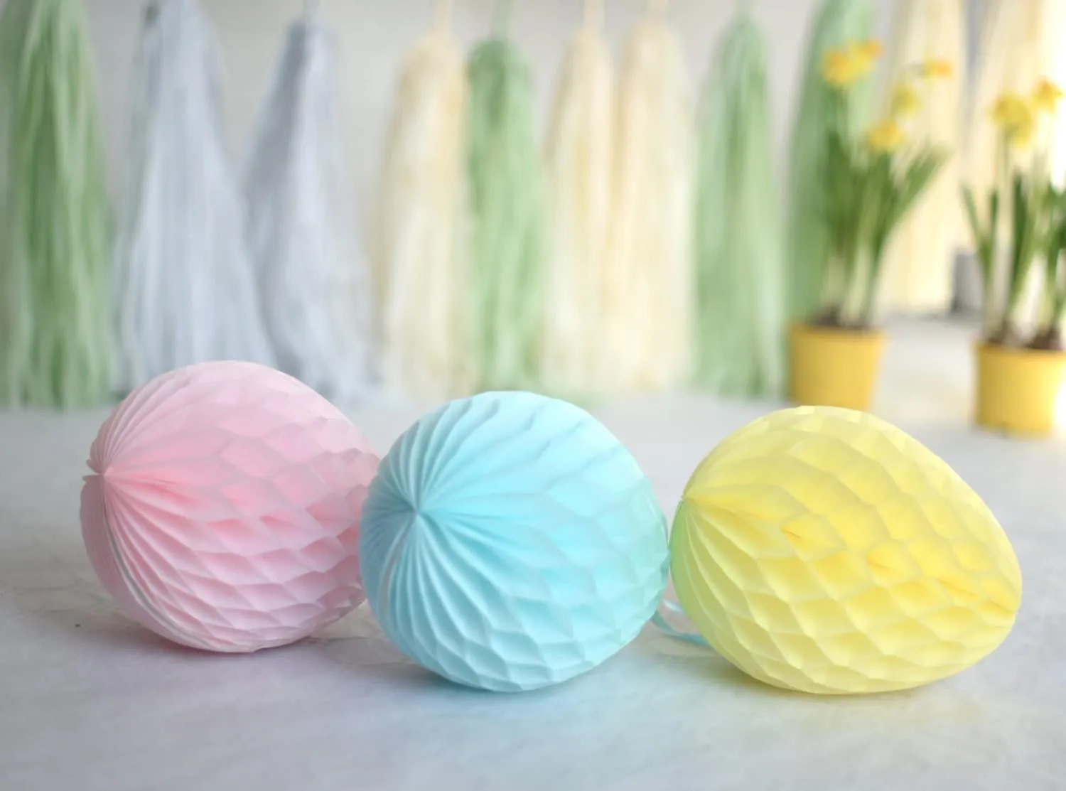 Paper honeycomb Easter egg party decorations reusable pastel paper eggs easter table spring decor house warming gift room decor easter gift