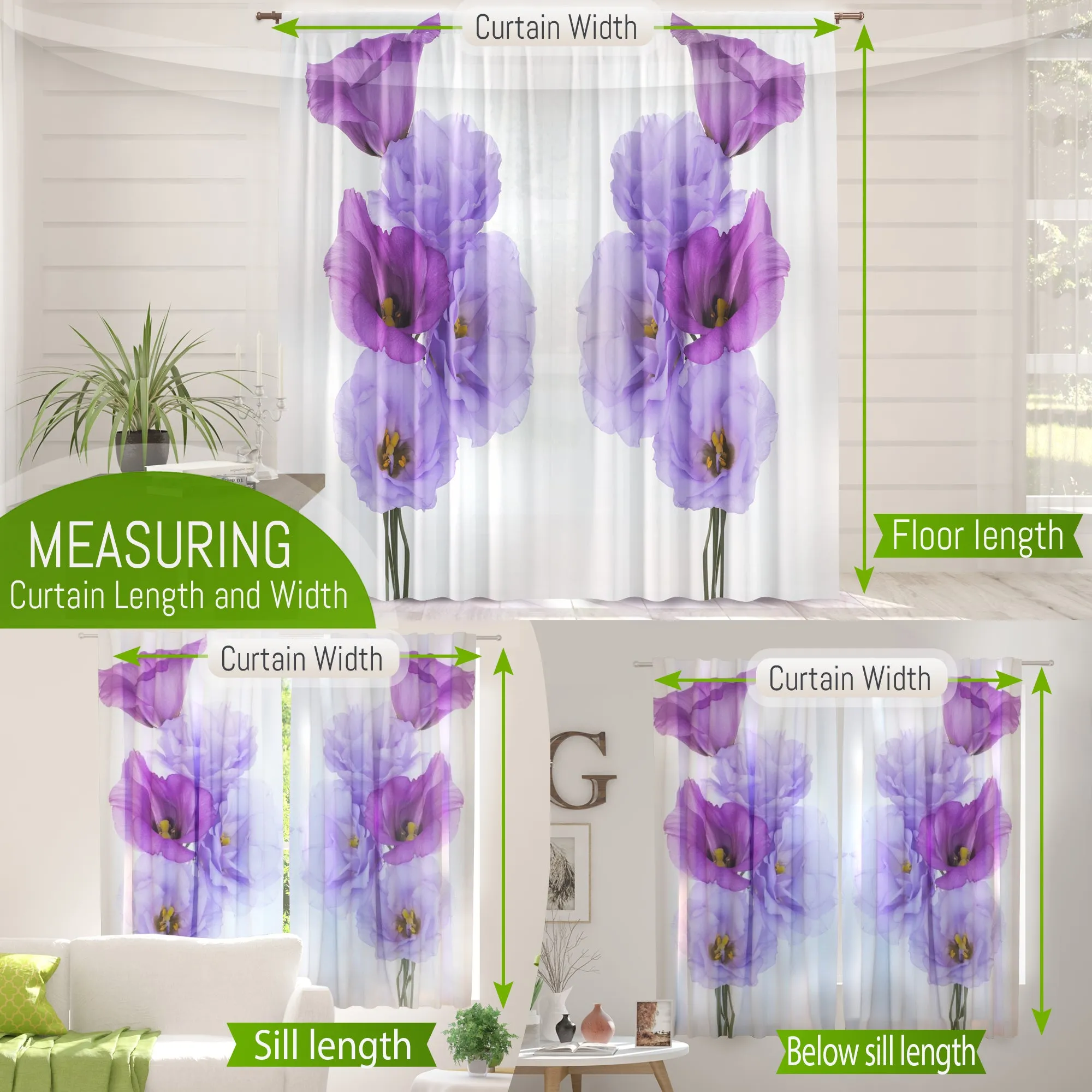 Photo Curtain Green Fresh Bamboo