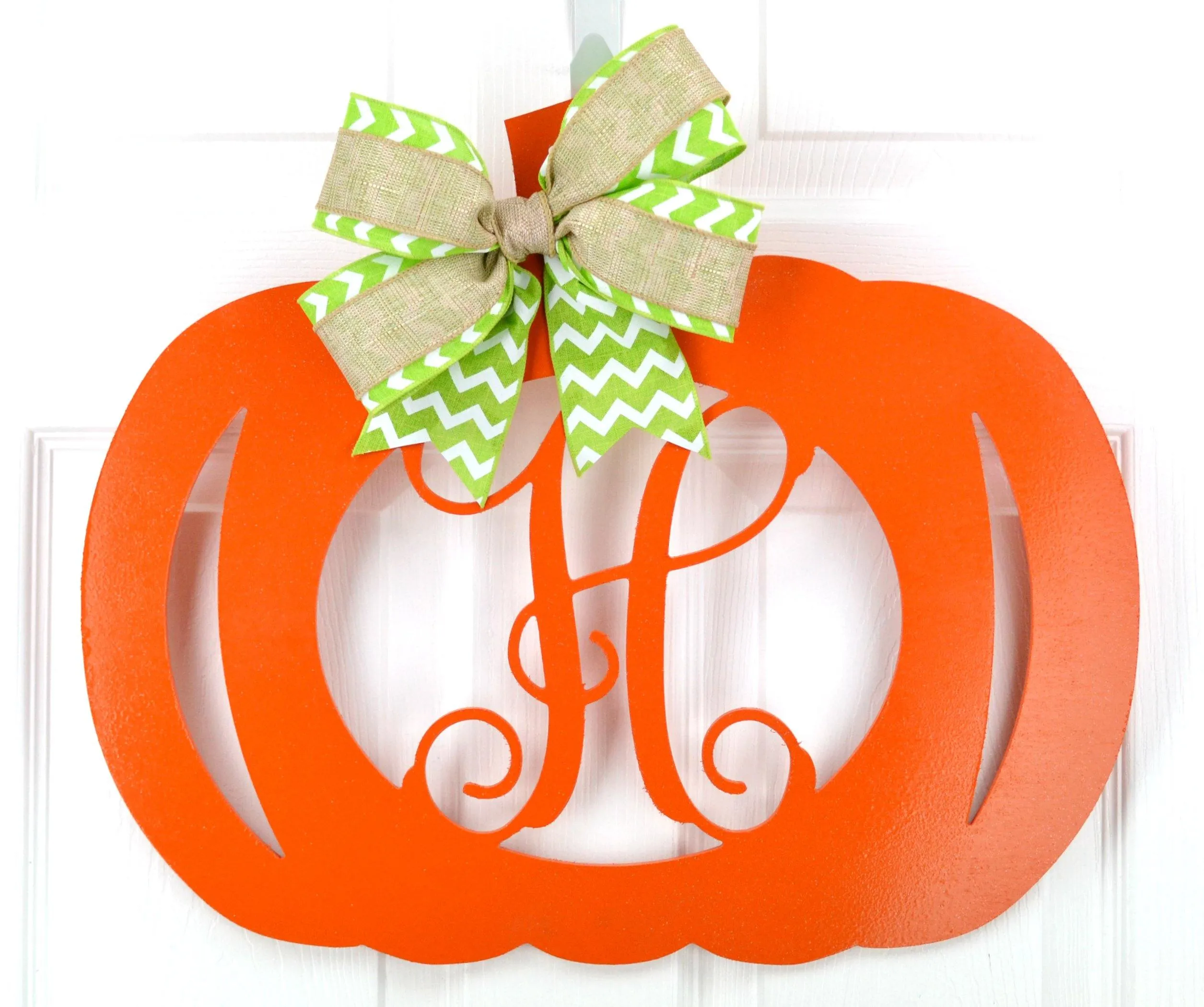 Pumpkin Decor, Thanksgiving Door Wreaths, Initial Door Hanger