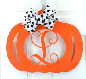 Pumpkin Decor, Thanksgiving Door Wreaths, Initial Door Hanger