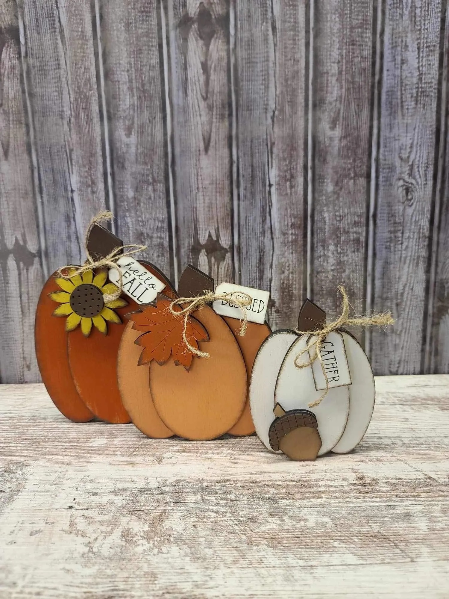 Pumpkin trio (dark orange, orange and cream)