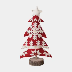 Red Embroidery Felt Christmas Tree