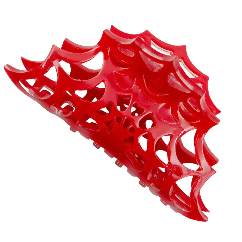 Red Spiderweb Hair Claw Clip