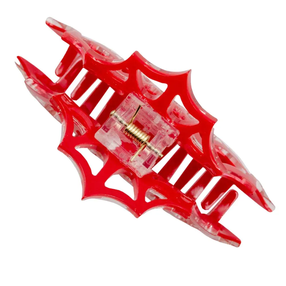 Red Spiderweb Hair Claw Clip