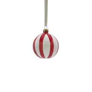 Red Stripes Christmas Baubles (Set of 3)