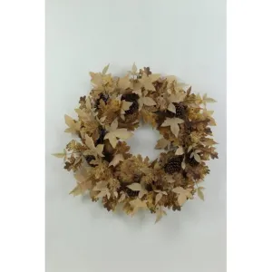 Regency International 24" Autumn Maple Leaf Wreath with Cone