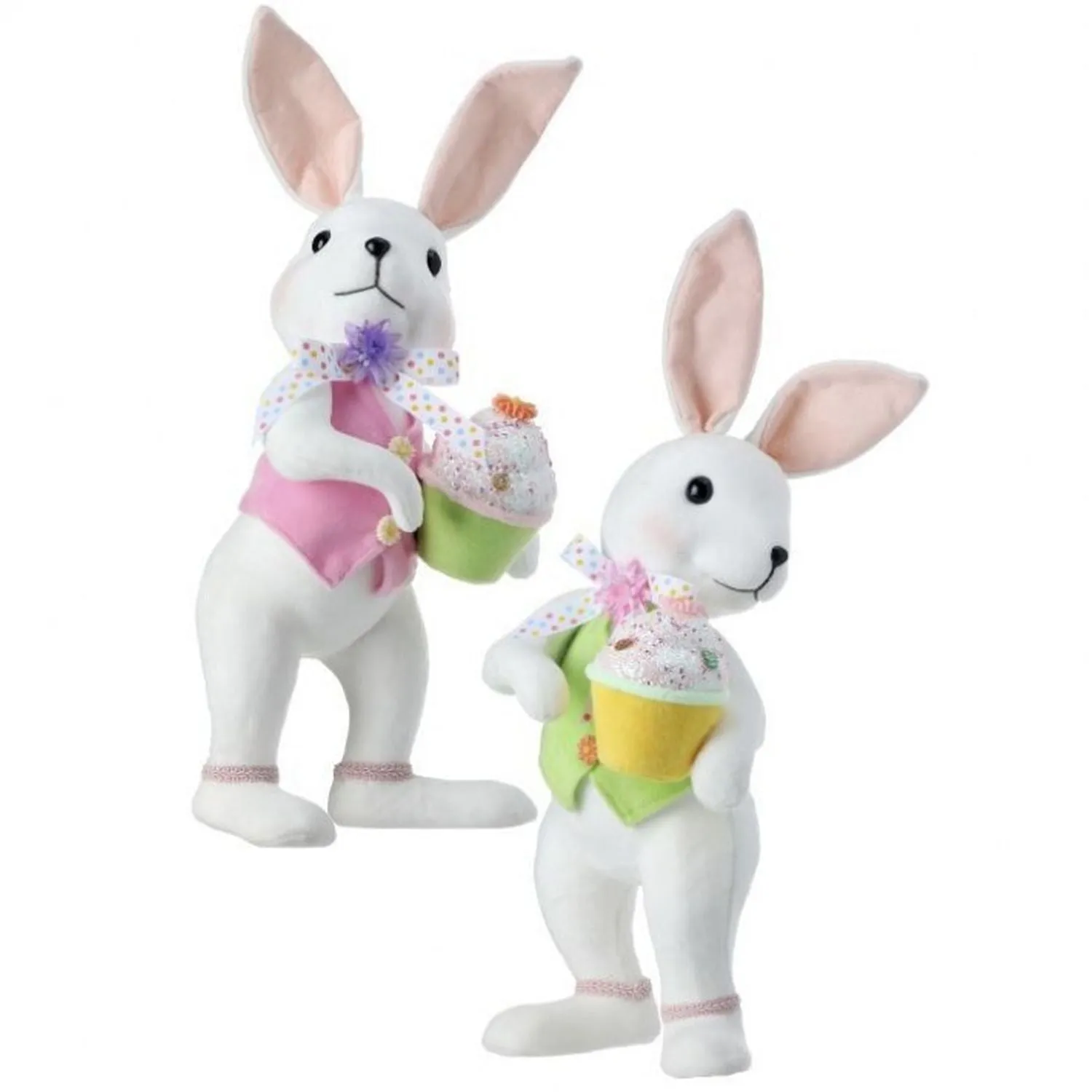 Regency International Styro Standing Bunny w/ Cupcake 15.25" Set of 2 Assortment