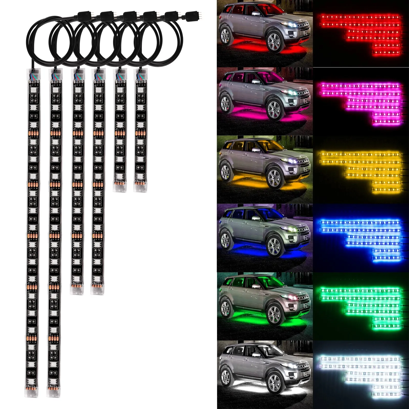 RGB Vioce Control LED Car Motorcycle Glow Lights