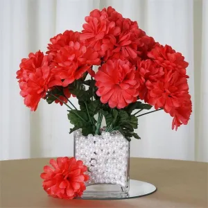 Small Chrysanthemum Bush Artificial Silk Flowers - Coral