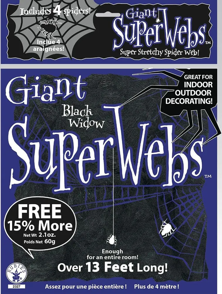 Spider Web Black 60 grams with 4 Spiders