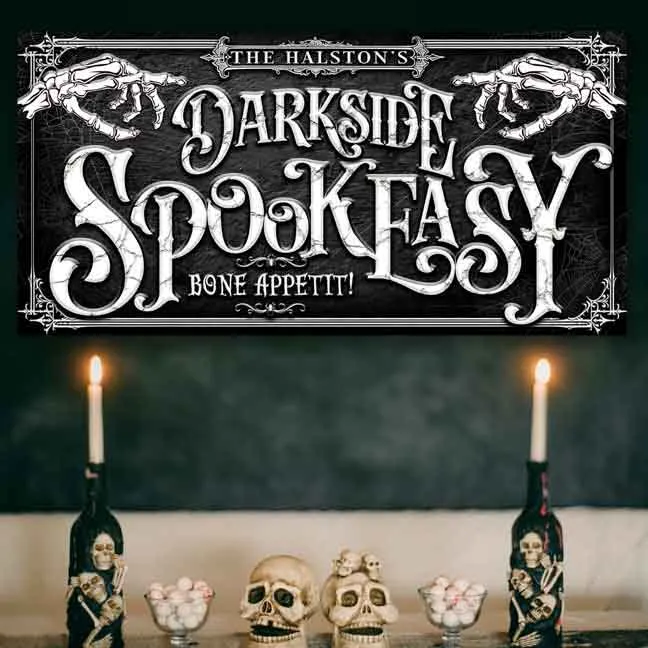 Spookeasy Sign: The Ultimate Scary Skeleton Halloween Wall Decor Sign