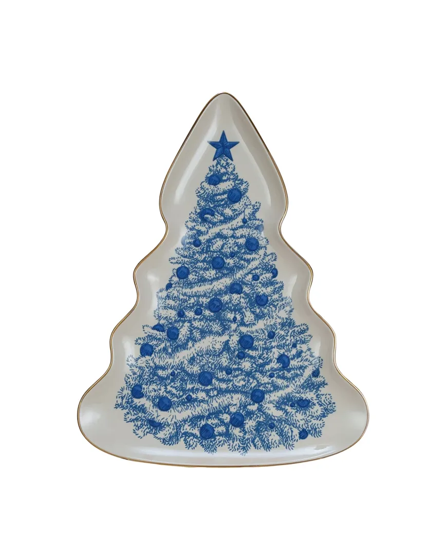 Stoneware Christmas Tree Serving Plate