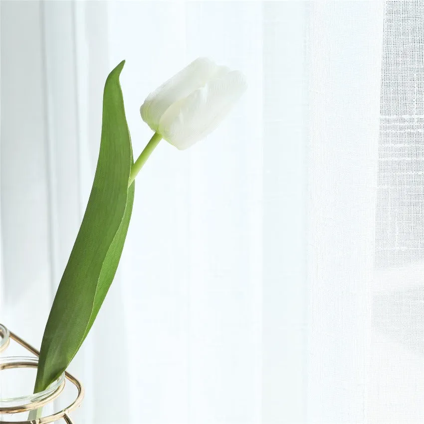 White Silk Tulips 10 flowers for Home decor