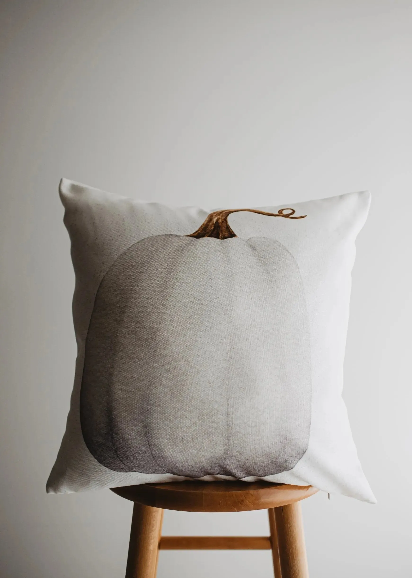 White Straight Stem Pumpkin Pillow Cover |   Primitive Farmhouse Decor | Farmhouse Pillows | Country Decor | Fall Throw Pillows | Gift