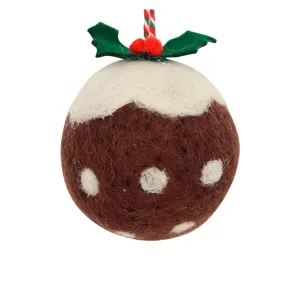 Wool Christmas Pudding Tree Decoration