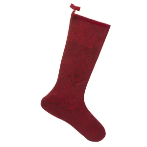 Wool Christmas Stocking in Red with Paisley Design